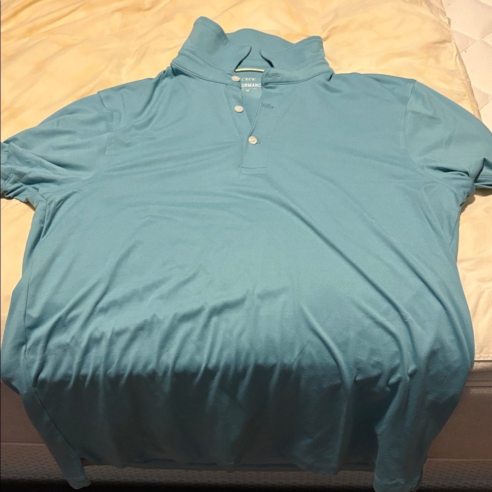 J. Crew Performance Teal Polo Shirt